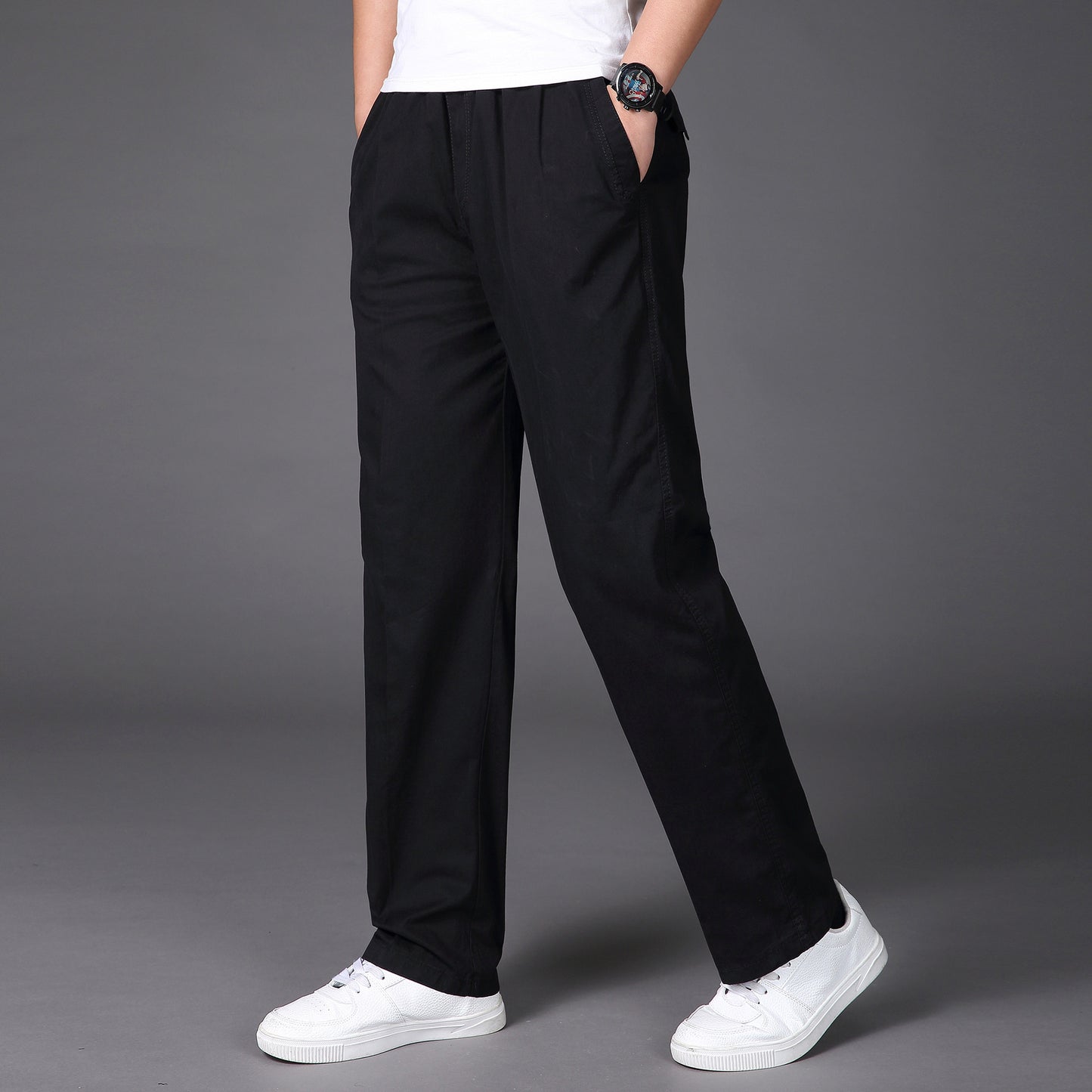 🔥【Cumpără 1 Primește 1 gratuit】【50-130KG】2025 noi pantaloni drepti casual pentru bărbați de mărime mare