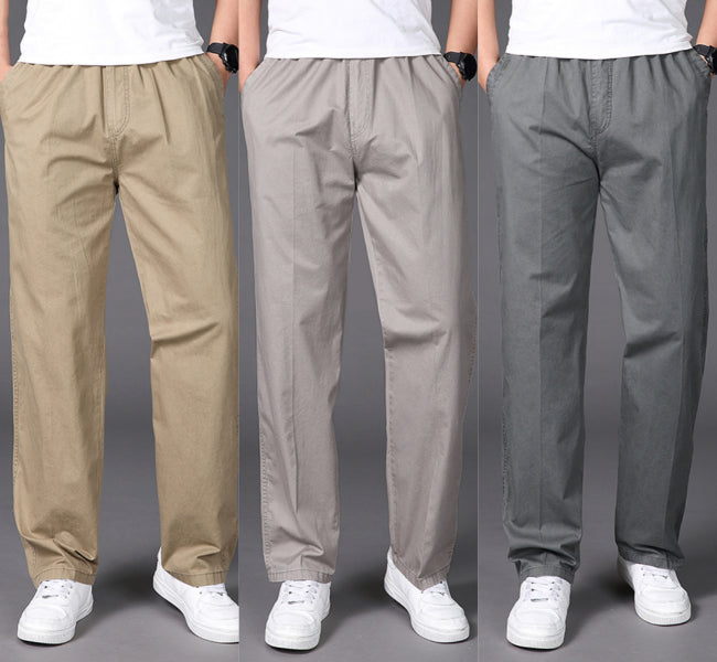🔥【Cumpără 1 Primește 1 gratuit】【50-130KG】2025 noi pantaloni drepti casual pentru bărbați de mărime mare