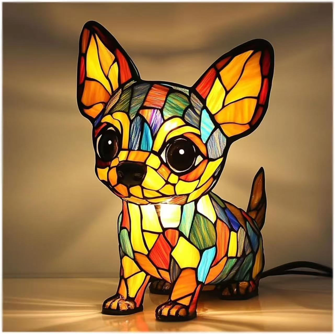 🐱🐶Ukrasi od smole, LED noćno svjetlo, umjetnost, figurica životinje, kreativni ukras za ured, dom, prekidač s USB utičnicom