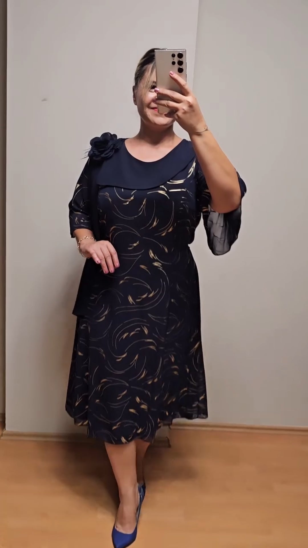 š„šćS-5XLćSukienka z haftowanej koronki, duży rozmiar, modna i elegancka