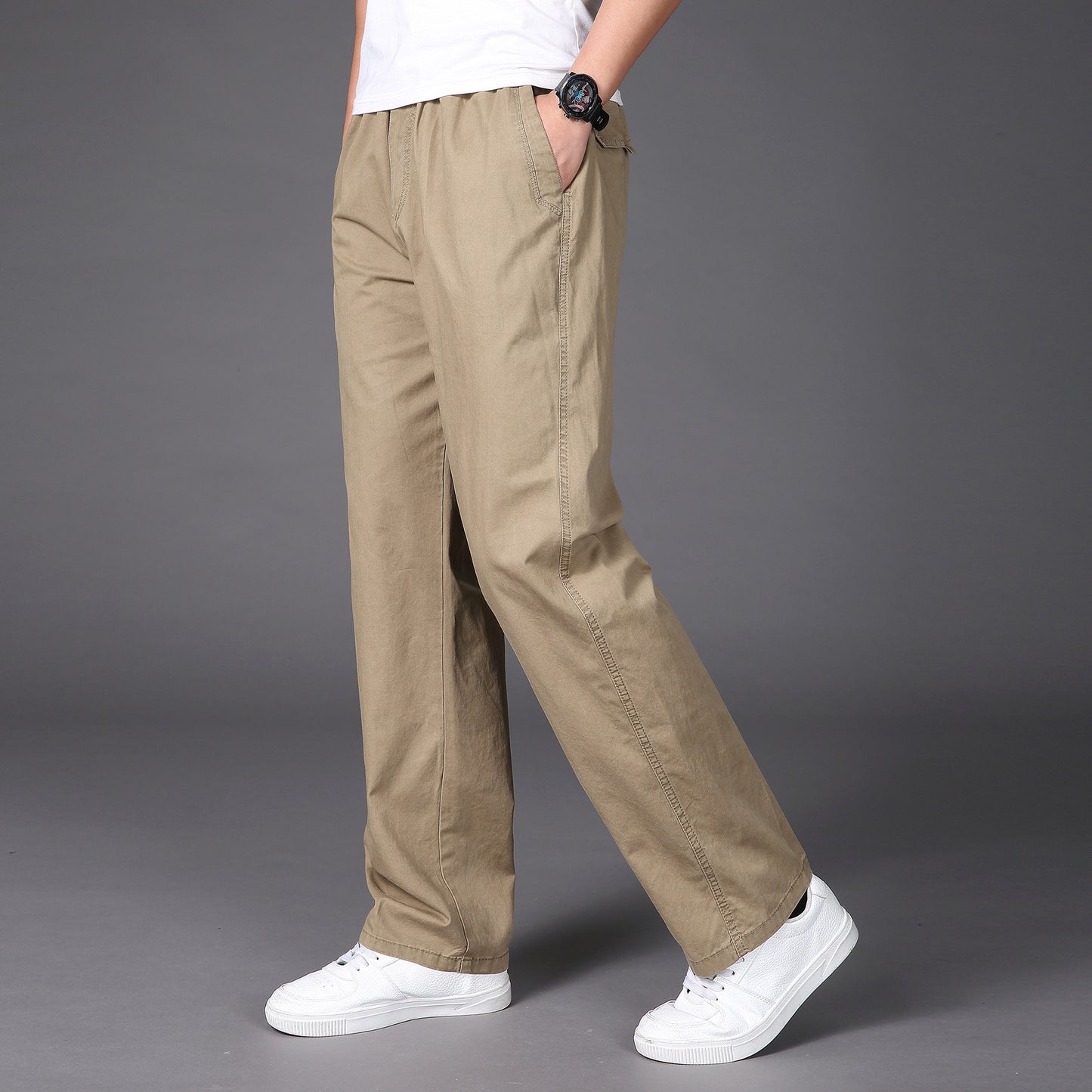🔥【Cumpără 1 Primește 1 gratuit】【50-130KG】2025 noi pantaloni drepti casual pentru bărbați de mărime mare