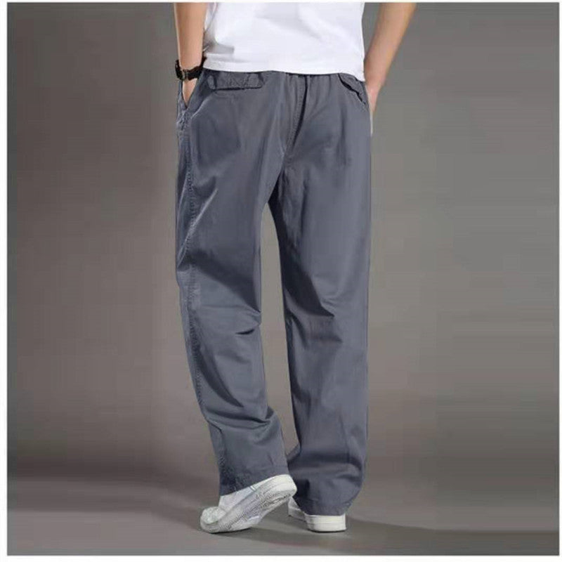 🔥【Cumpără 1 Primește 1 gratuit】【50-130KG】2025 noi pantaloni drepti casual pentru bărbați de mărime mare