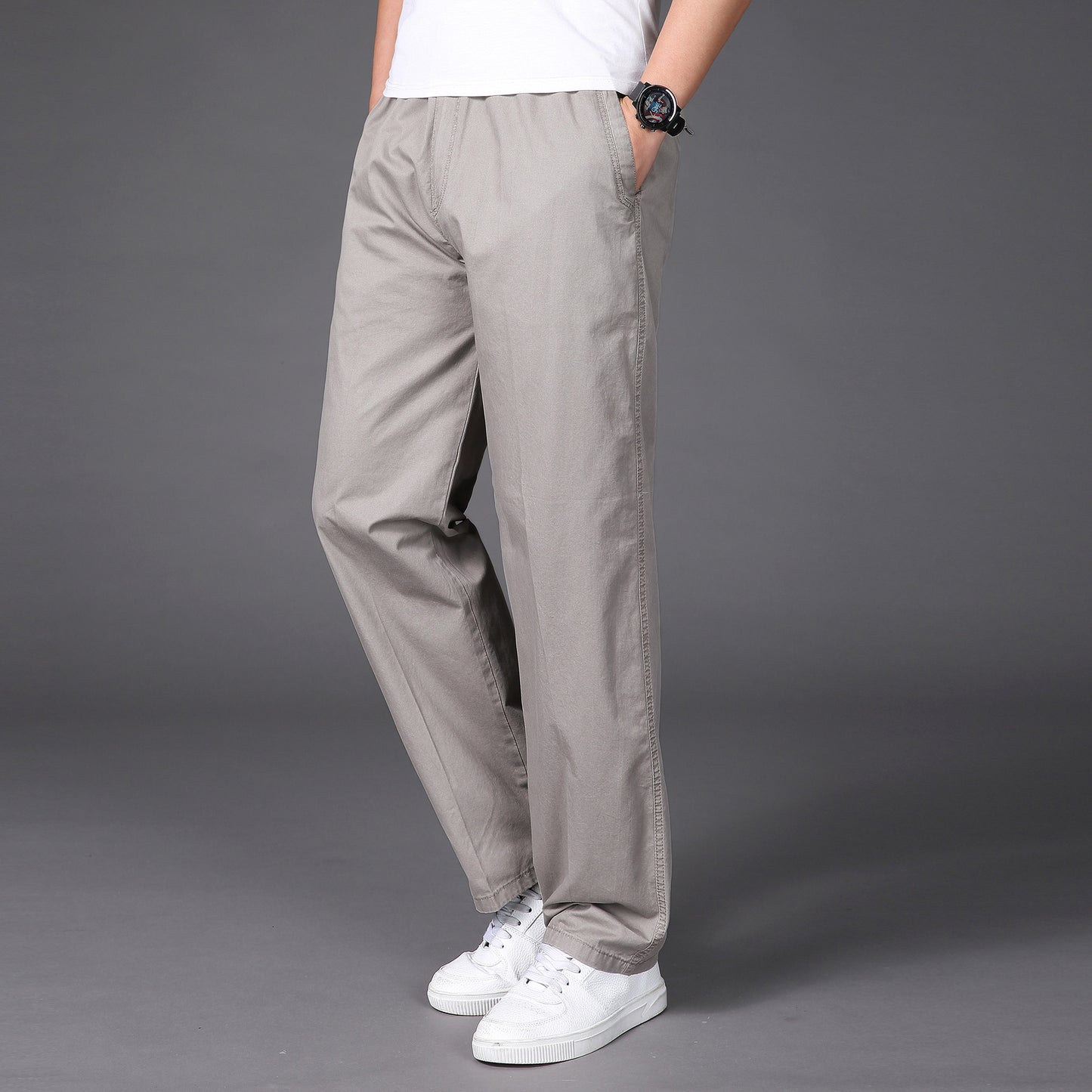 🔥【Cumpără 1 Primește 1 gratuit】【50-130KG】2025 noi pantaloni drepti casual pentru bărbați de mărime mare