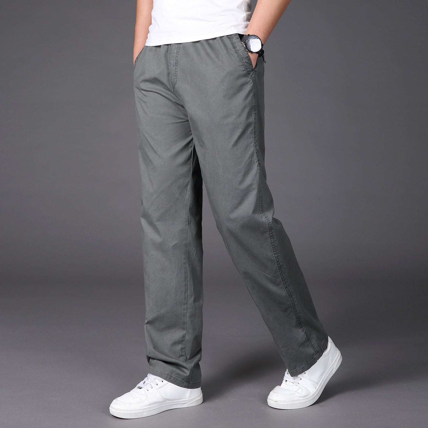 🔥【Cumpără 1 Primește 1 gratuit】【50-130KG】2025 noi pantaloni drepti casual pentru bărbați de mărime mare