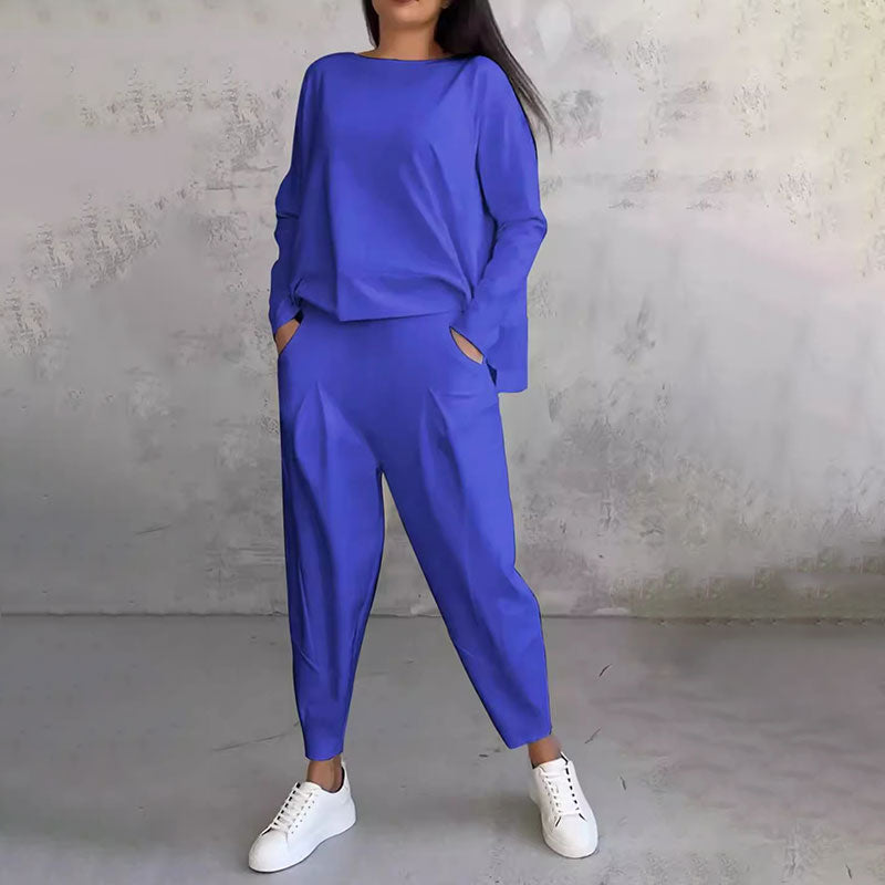【40%OFF】💥【Cumpărați 1 obțineți 1 gratuit】💖Set de pantaloni cu mânecă lungă și gât rotund, set din două piese