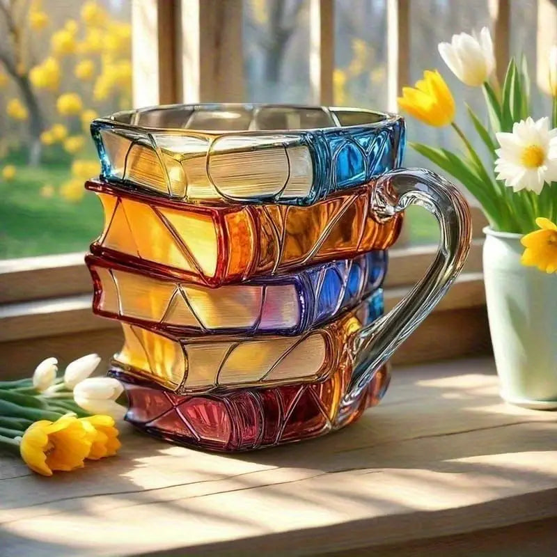 ✨【Ofertă limitată】📚Cană de cafea în formă de carte pictată 3D