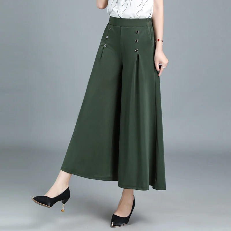 💖【M-5XL】Modna damska spódnica z szerokimi nogawkami i wysokim stanem