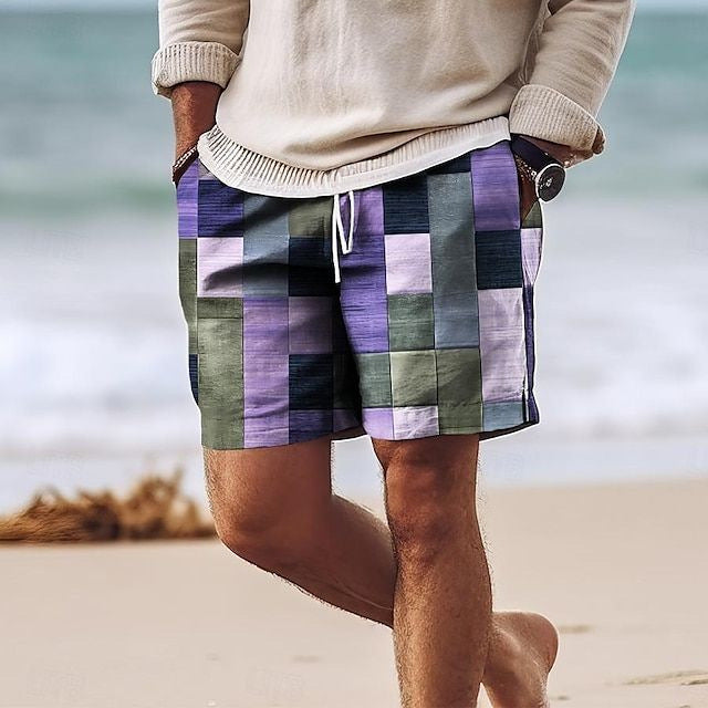 【Ofertă de vară💥】Pantaloni de baie bărbați 2025, stilati, cu imprimeu multicolor