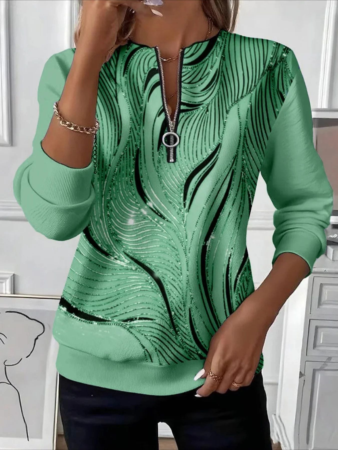 š„ćPopust kmalu izteÄeć(S-5XL) Pulover s potiskom in zapiranjem z zadrgo