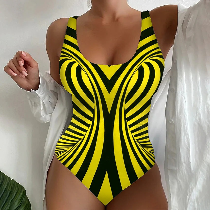 🤽♀️🩱【S~8XL】Seksowny, jednoczęściowy kostium kąpielowy w paski💕