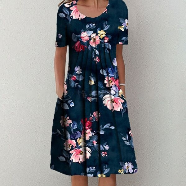 đsukienka midi, eleganckie wyjĆcia, motywy botaniczne