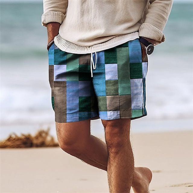 【Ofertă de vară💥】Pantaloni de baie bărbați 2025, stilati, cu imprimeu multicolor