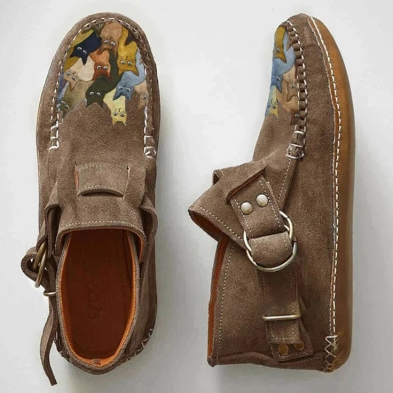 【35-43】 Cizme Martin din piele moale cu fermoar plat, pantofi de dama la modă--3738850