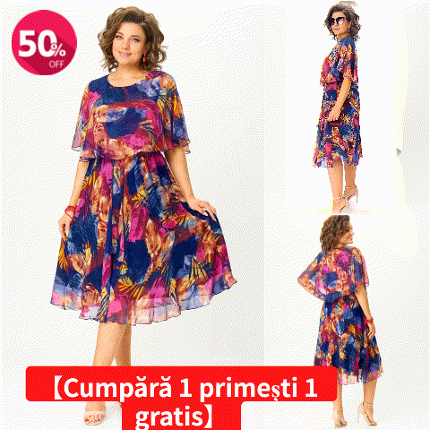😎💃Noutăți de vară💥Rochie lejeră din șifon, mărime mare | Confortabilă și respirabilă, foarte potrivită pentru vară😎💃