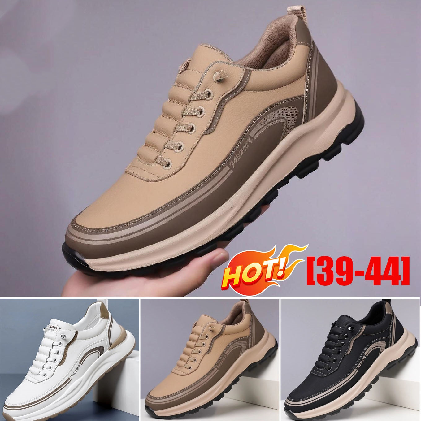 💥【39-45】💥 2025 Pantofi sport din piele resistentă la apă și murdărie, cu talpă moale pentru confort maxim 