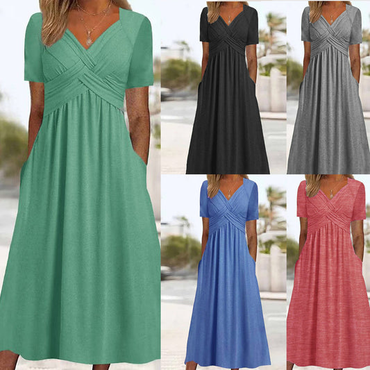 👍👍【Letni Karnawał】✨✨【S-5XL】👗👗Nowa bawełniana sukienka midi na co dzień-
