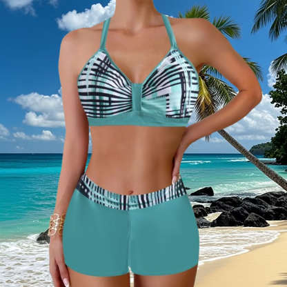🏖️👙【Cumpără 1 Primești 1 Gratuit】🌴【S-5XL】Set de costume de baie imprimate pentru vacanță la plajă 2025