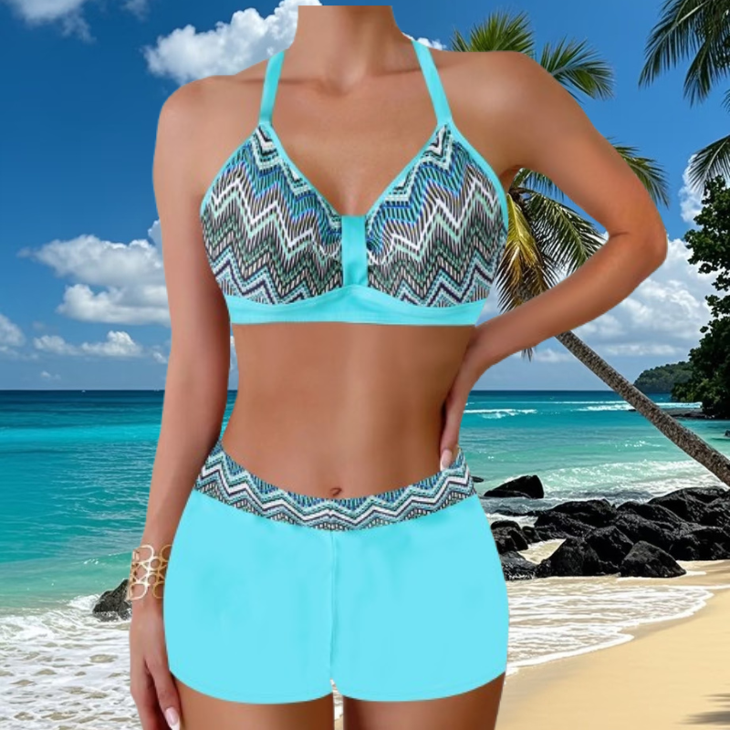 🏖️👙【Cumpără 1 Primești 1 Gratuit】🌴【S-5XL】Set de costume de baie imprimate pentru vacanță la plajă 2025