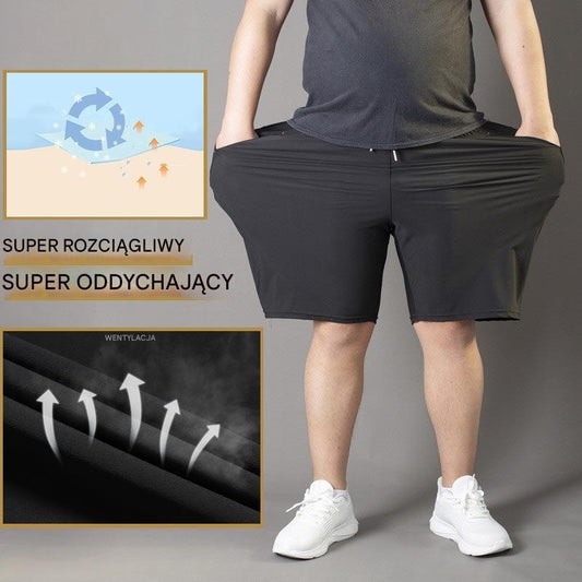 ❄🆒👖【Kup 1, a 1 dostaniesz gratis😍,  2 sztuki】【M-4XL】Letnie męskie spodenki sportowe z lodowego jedwabiu, 60-140 funtów, oddychające, wygodne, luźne, w dużym rozmiarze