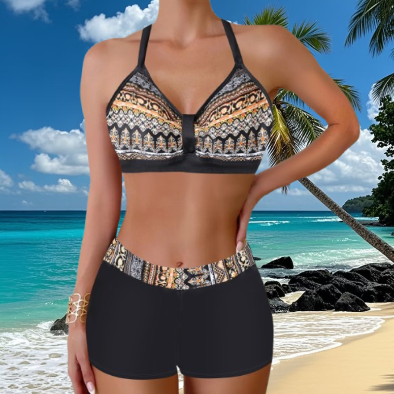 🏖️👙【Cumpără 1 Primești 1 Gratuit】🌴【S-5XL】Set de costume de baie imprimate pentru vacanță la plajă 2025