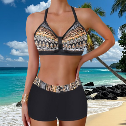 🏖️👙【Cumpără 1 Primești 1 Gratuit】🌴【S-5XL】Set de costume de baie imprimate pentru vacanță la plajă 2025