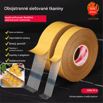 【20 metrov】👍 Dvostranski večnamenski mrežasti trak, močan oprijem, ne pušča ostankov lepila