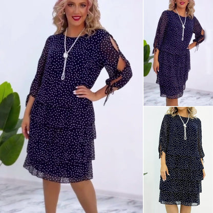 👗🛒[Nowy produkt] 🥰 [S-5XL] 2025 nowa elegancka luźna sukienka w kropki luźna i wygodna