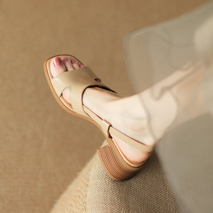 💥【35-40】👠2025 Nowe sandały z kwadratową główką i odkrytymi palcami Damskie letnie Nowe swobodne dojazdy do pracy Grube wysokie obcasy