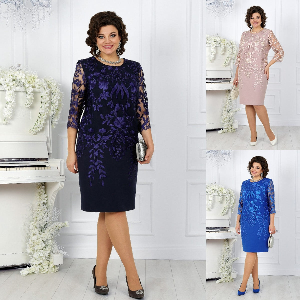 💕【S-5XL】✨2025 Modna koronkowa sukienka z nadrukiem, wygodna i elegancka