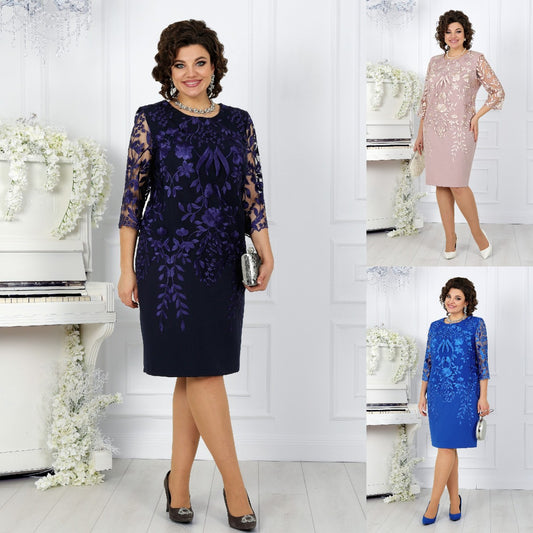 💕【S-5XL】✨2025 Modna koronkowa sukienka z nadrukiem, wygodna i elegancka