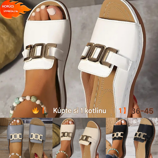 🔥🔥【Kupite 1, dobijte 1 gratis】👡👡Nove sandale u obliku ribljih usta s ravnom petom i debelim potplatom iz 2025.