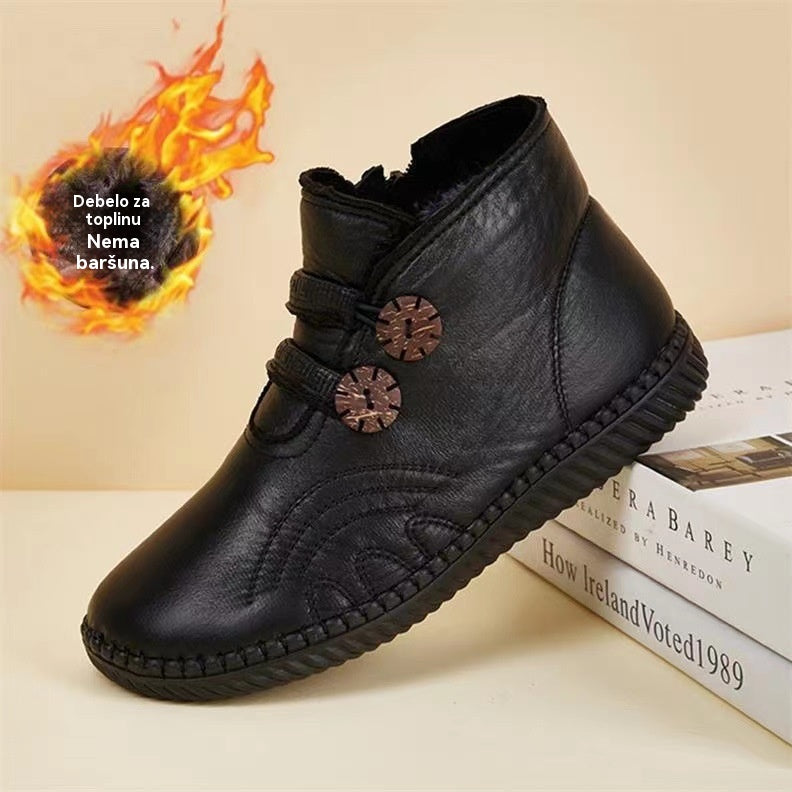 💥【Plaćanje pouzećem】Nove neklizajuće pamučne zimske ravne čizme（Veličine 35-40）
