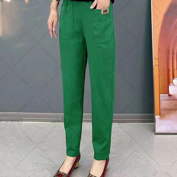 👖🔥🔥【M-6XL】Pantaloni casual de dama noi, elastici si versatili, in marimi mari, din bumbac pur3904769