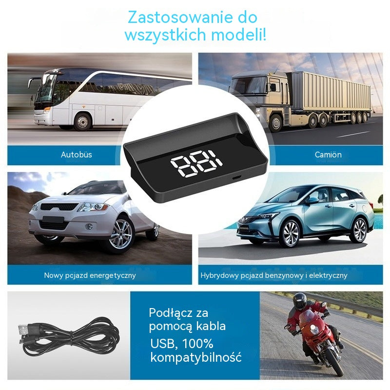 🚗【50% OFF】Wyświetlacz HUD w samochodzie｜Projekcja GPS HD｜Prędkość w czasie rzeczywistym i bezpieczniejsza jazda