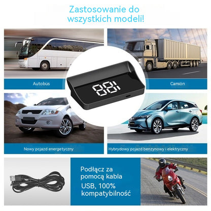 🚗【50% OFF】Wyświetlacz HUD w samochodzie｜Projekcja GPS HD｜Prędkość w czasie rzeczywistym i bezpieczniejsza jazda