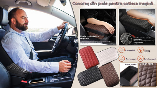 🚗🚓Tampă din piele pentru cotieră auto