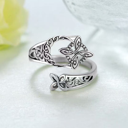 Anillo de nudo celta de plata S925 con compra 1 y llévate 1 gratis