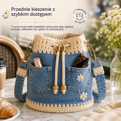 Tkana torba jeansowa w stylu boho, która dopełni każdą stylizację ✨
