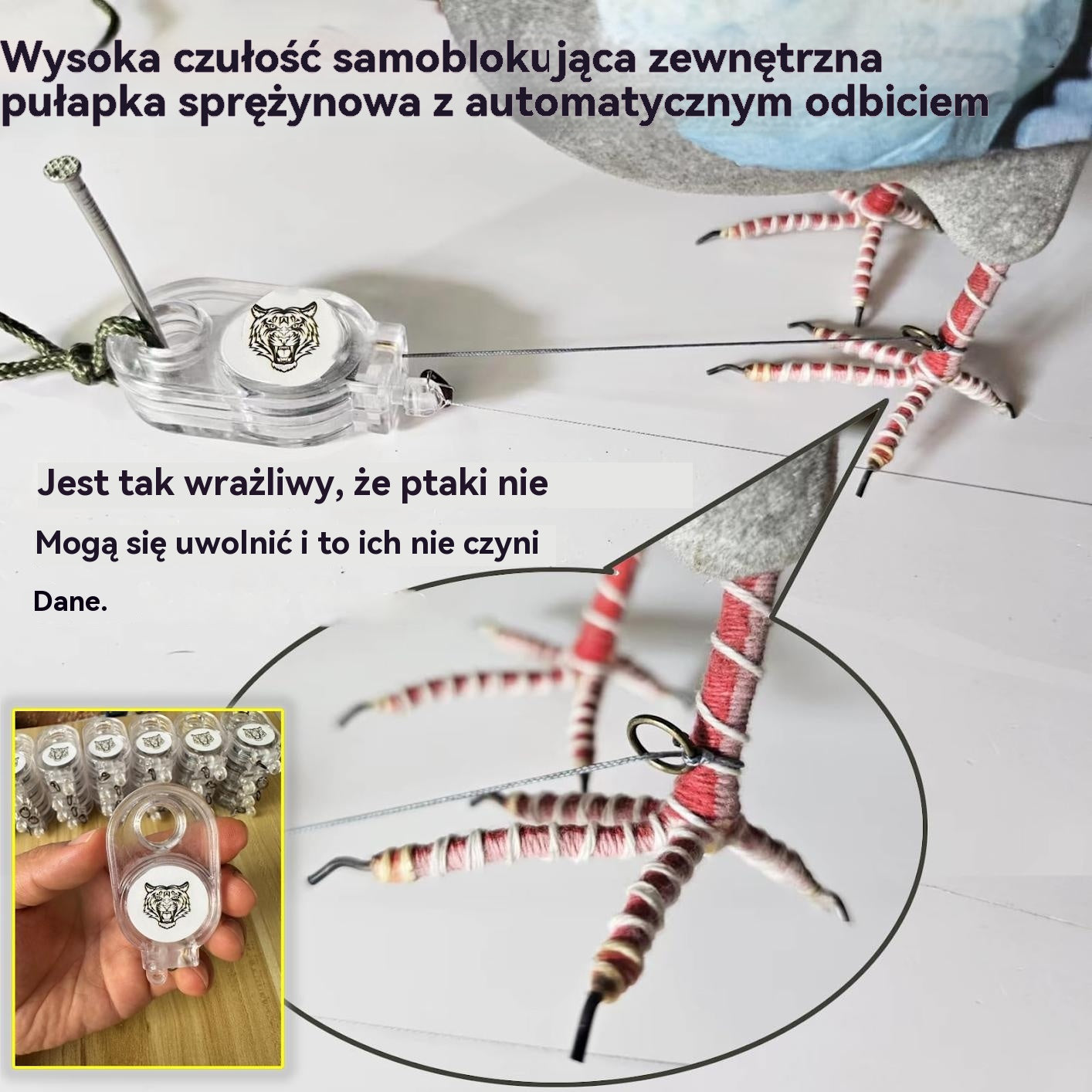 🐓🐦🔥【Płatność przy odbiorze】Pułapka sprężynowa do użytku na zewnątrz, samoblokująca pułapka o wysokiej czułości