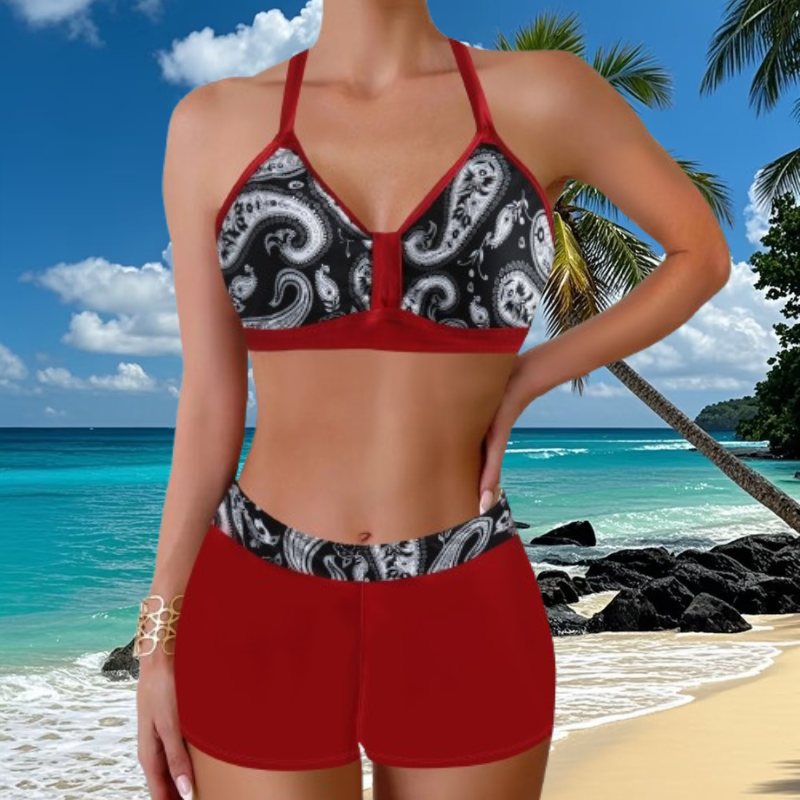 🏖️👙【Cumpără 1 Primești 1 Gratuit】🌴【S-5XL】Set de costume de baie imprimate pentru vacanță la plajă 2025