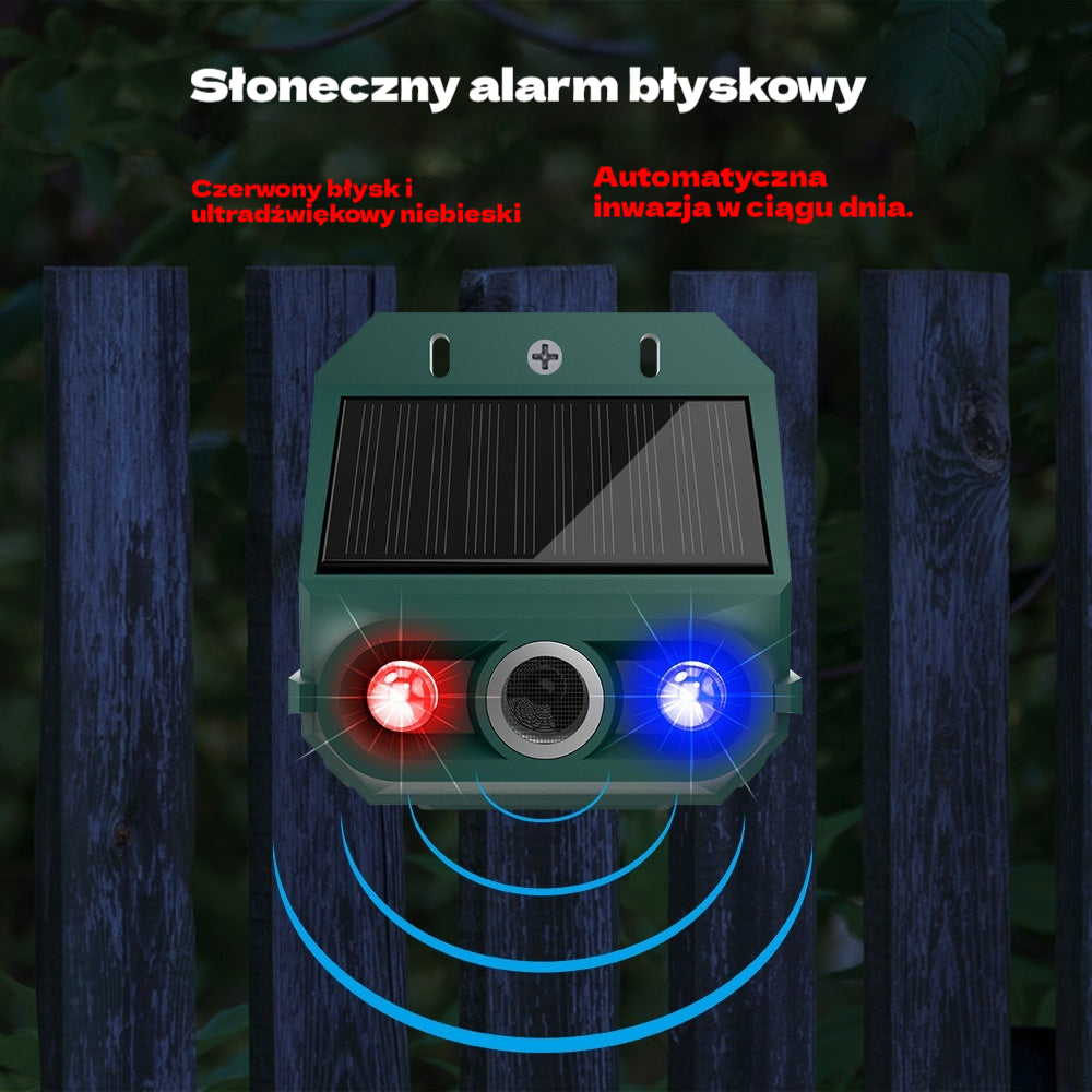 🏆【Kup jeden, a drugi dostaniesz gratis】🔥🔥Odstraszacz ptaków ultradźwiękowy zasilany energią słoneczną do użytku na zewnątrz z migającym światłem podczerwonym, z czerwoną i niebieską diodą LED