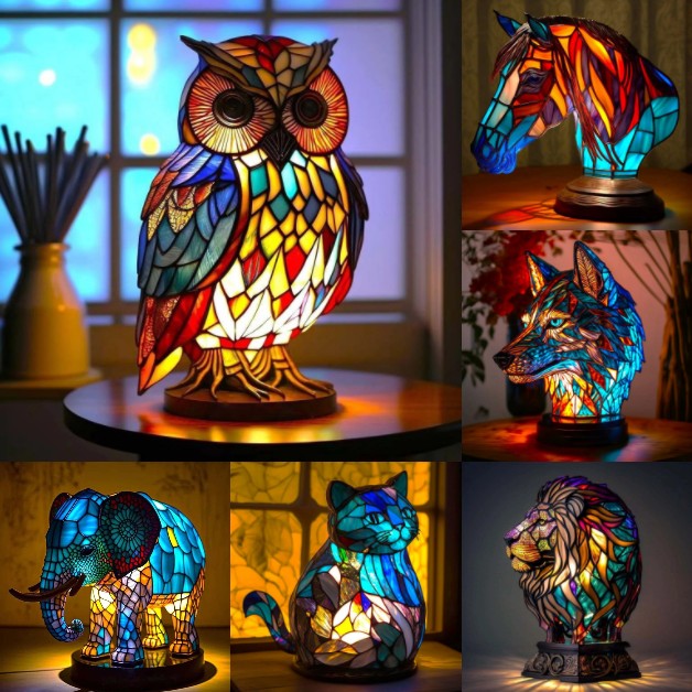 💥Posledná špeciálna ponuka, zľava 50 % - Retro ekologická živicová stolová lampa série Animal