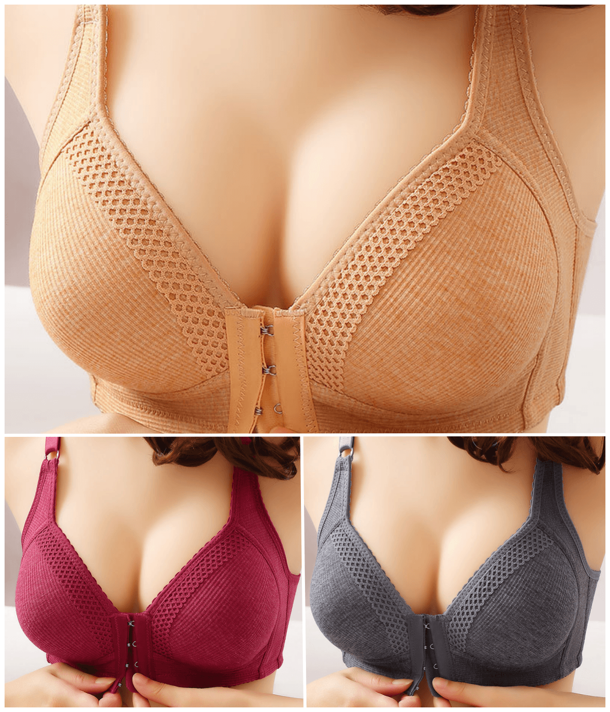 👍👍Ograniczona czasowo zniżka🌺【3 sztuki】👙 Wysokiej jakości bezszwowy biustonosz push-up, modny, seksowny, antypoślizgowy