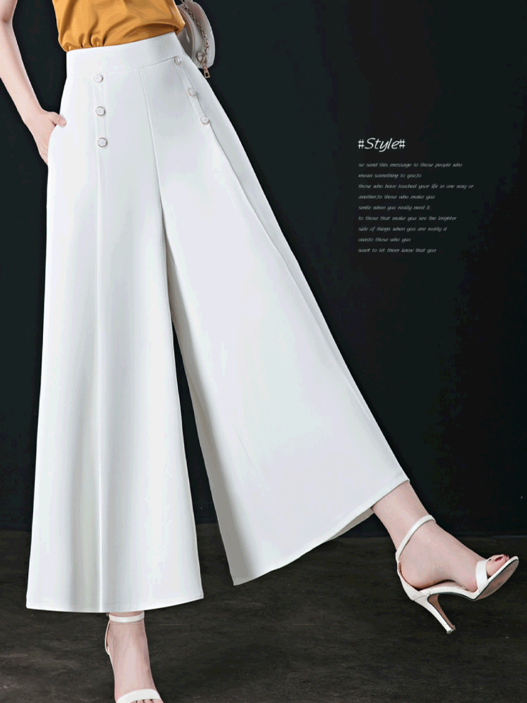 💥【50% reducere】💥💖【M-5XL】 Fusta drapată de damă la modă, cu picioare largi și talie înaltă