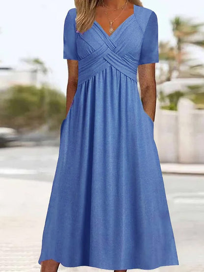 👍👍【Letni Karnawał】✨✨【S-5XL】👗👗Nowa bawełniana sukienka midi na co dzień-