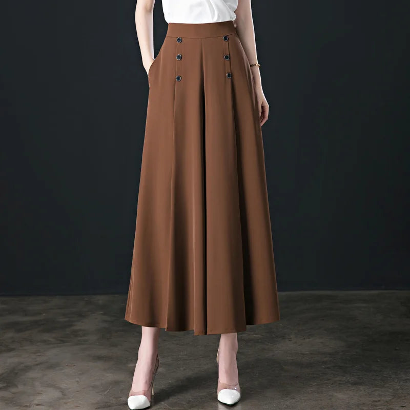 💖【M-5XL】Modna damska spódnica z szerokimi nogawkami i wysokim stanem