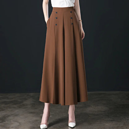 💖【M-5XL】Modna damska spódnica z szerokimi nogawkami i wysokim stanem