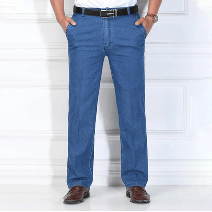 🙋‍♂️👖 Nowe męskie elastyczne, oddychające jeansy z wysokim stanem