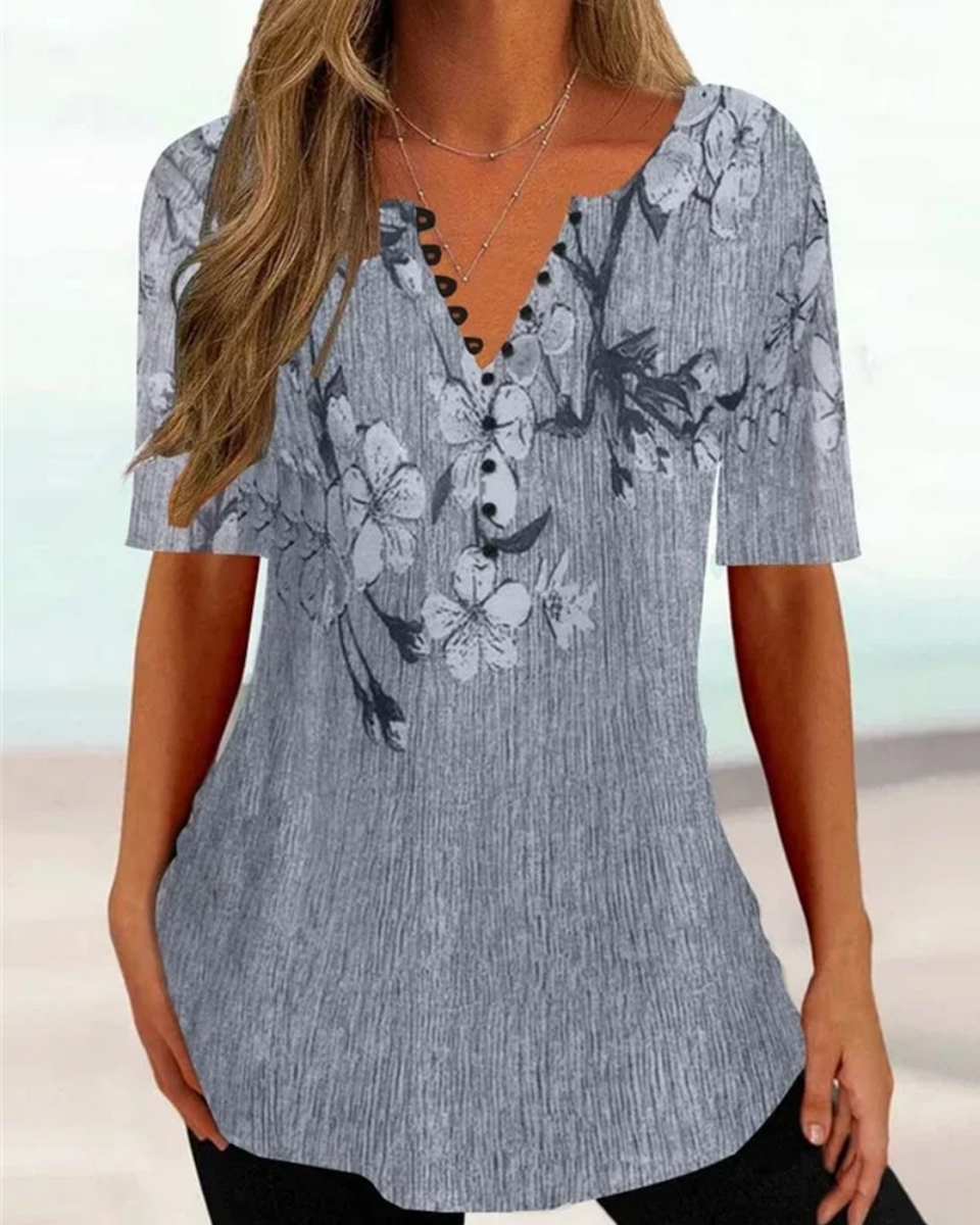 💕💕【50%OFF】💕💕【S-5XL】Nowości Letnie bawełniane koszulki damskie z krótkim rękawem i dekoltem w serek - przyjazne dla skóry i miękkie