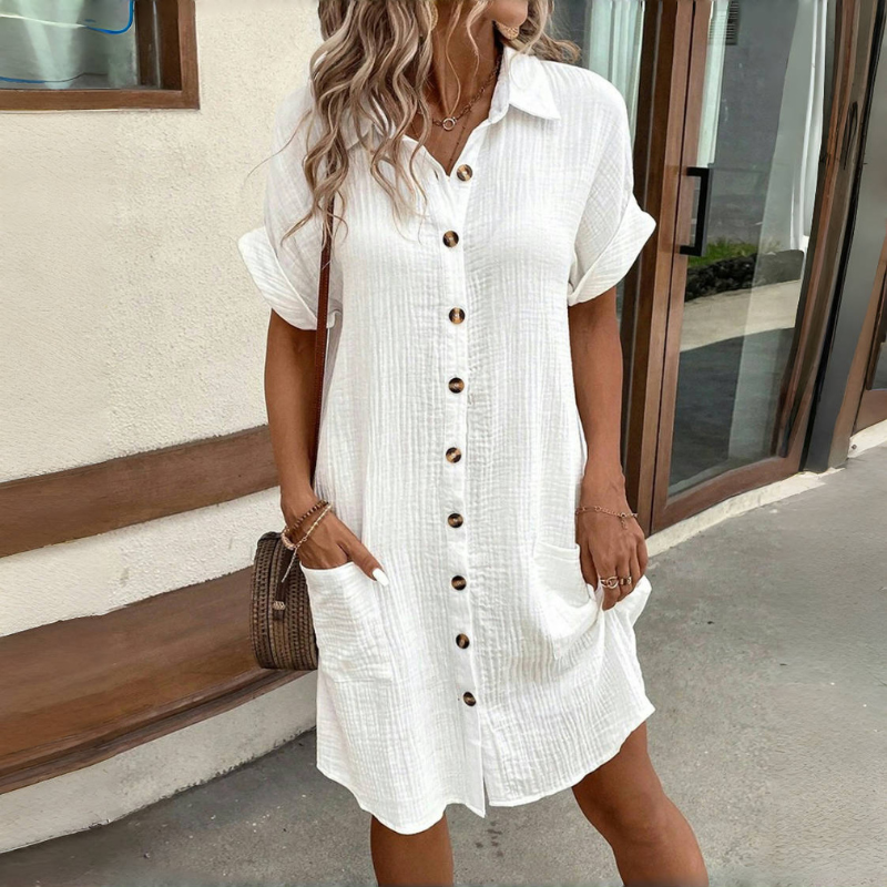 🎁💕【S-5XL】Nowa letnia, modna bawełniana i lniana sukienka z krótkim rękawem, lekka i przewiewna